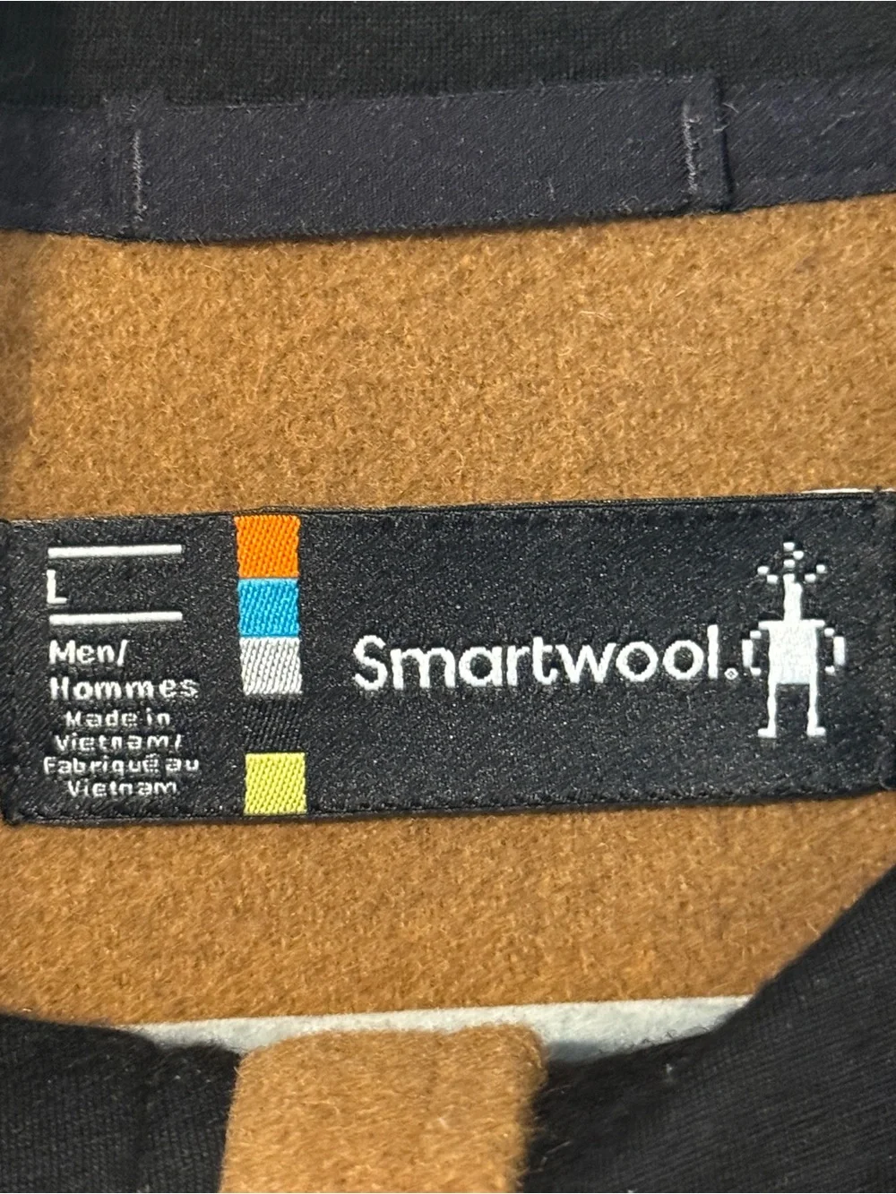 Smartwool Men's Anchor Line Full Zip Jacket Whiskey Brown Wool Blend Size Large